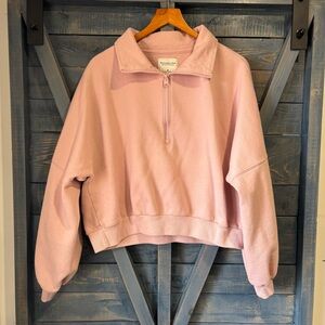 Abercrombie Light Pink Half-Zip Pullover Size M